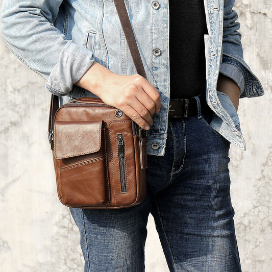 Men’s Business Minimalist Leather Crossbody Bag