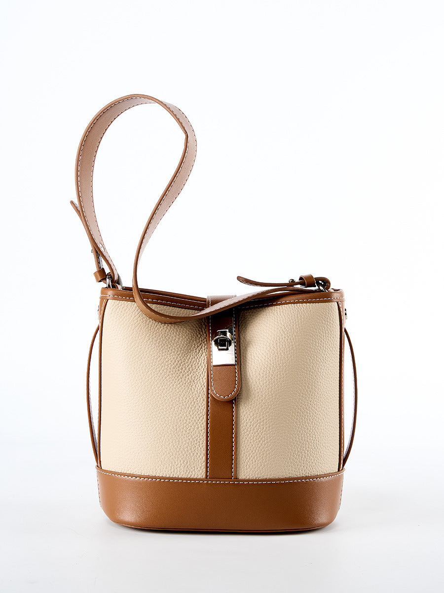 NewLuxe Carryall Cowhide Bucket Bag