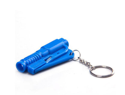 Mini Emergency Safety Hammer Keychain blue