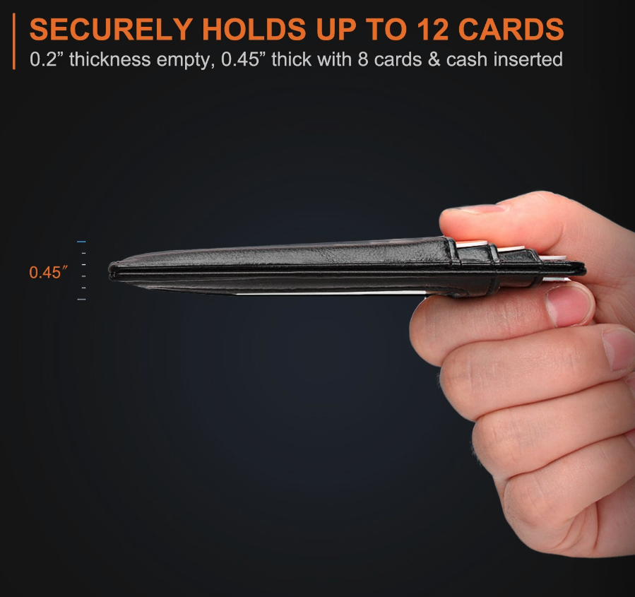 Mens Leather Slim Wallet Credit Card Holder RFID Blocking Pocket ID