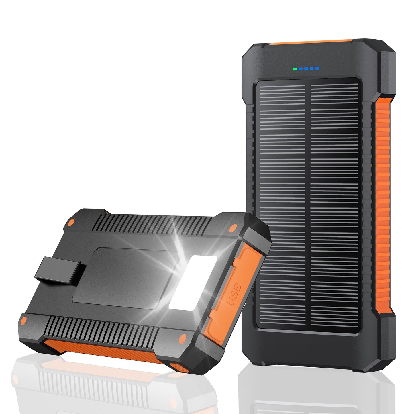 SolarFlex Wireless Charging Power Bank – Built-In Cable & Solar Energy