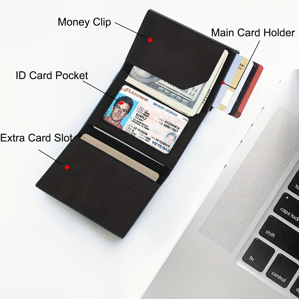 Men's Wallet With Airtag Card Slot, RFID Anti-theft Credit Card Smart