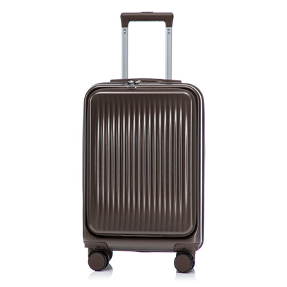 ABS Spinner Wheel Luggage Set with Cosmetic Case - Brown
