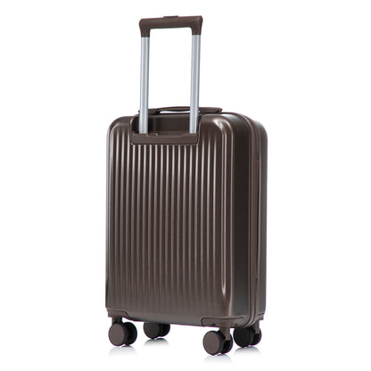 ABS Spinner Wheel Luggage Set with Cosmetic Case - Brown