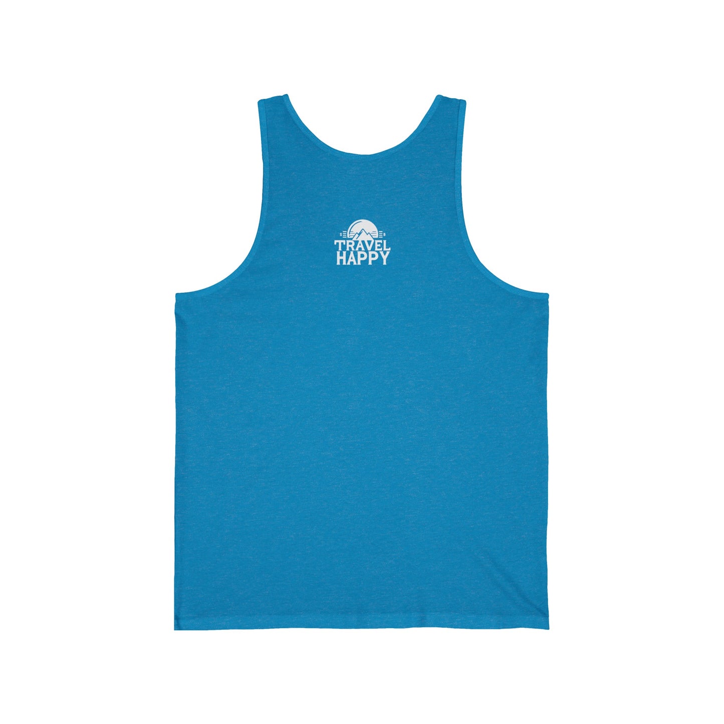 Unisex “Don’t Worry. Beach Happy” Jersey Tank