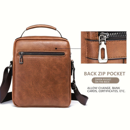 Men's Leather Crossbody Messenger Bag