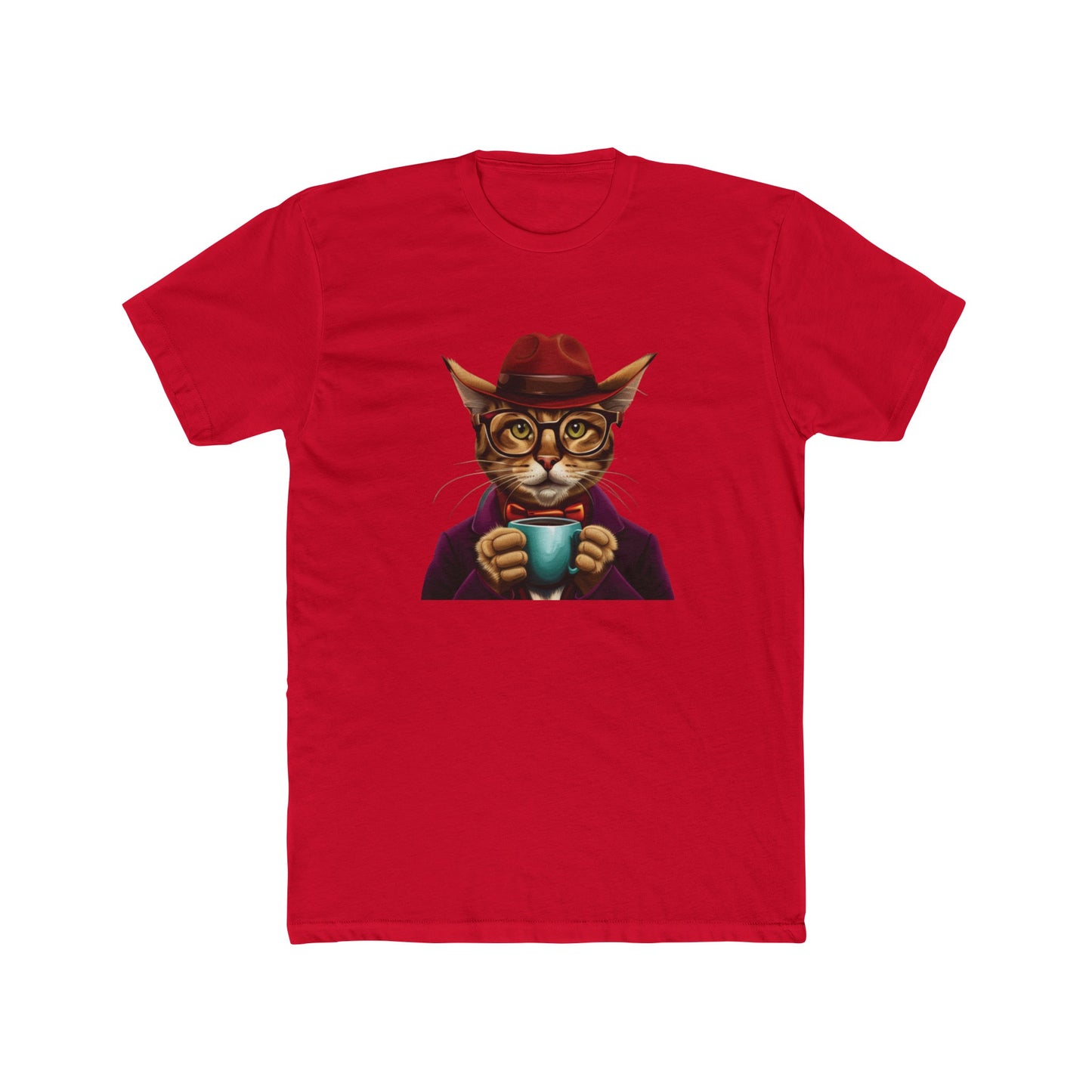 Camiseta con estampado de gato hipster