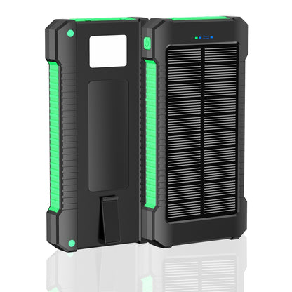 SolarFlex Wireless Charging Power Bank – Built-In Cable & Solar Energy