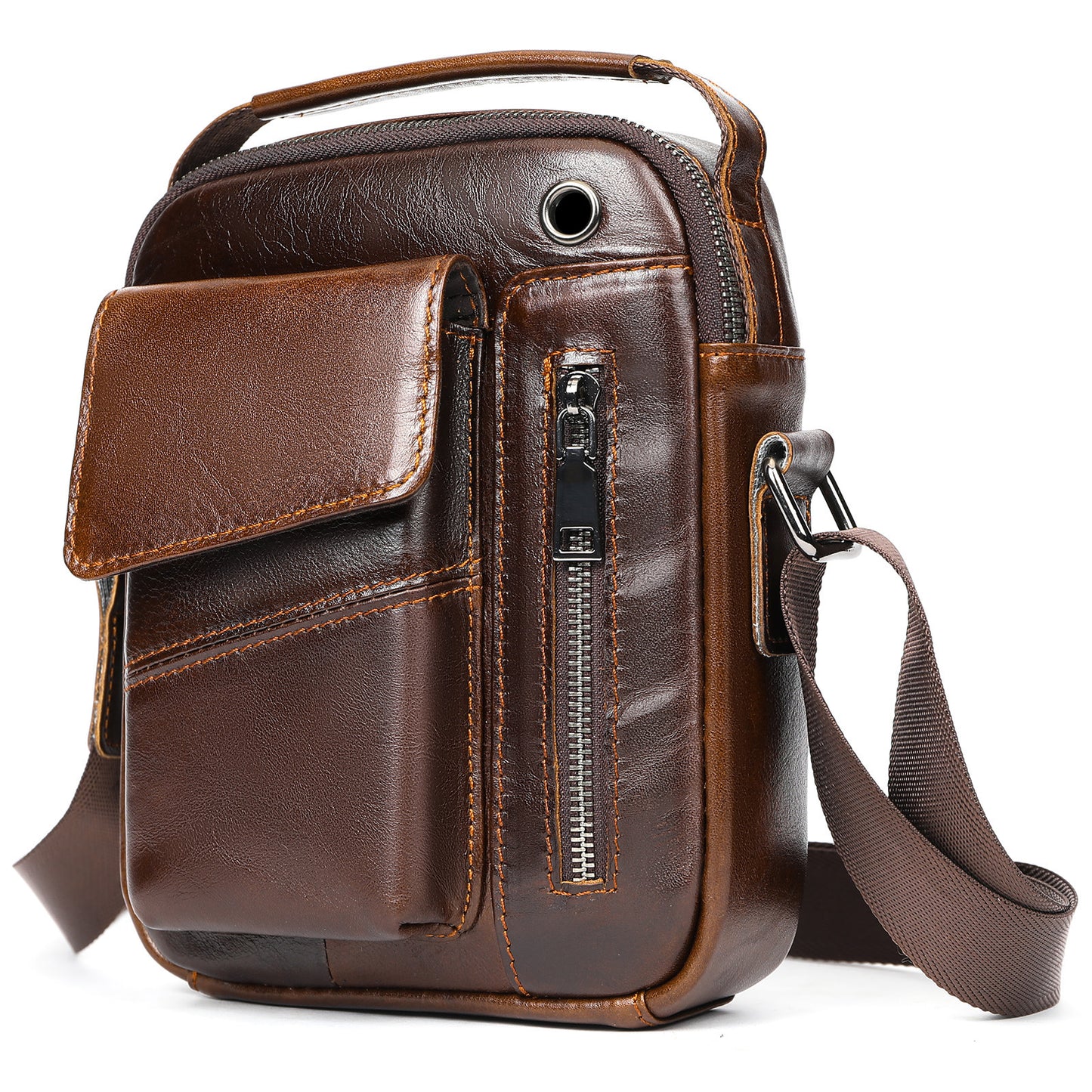 Men’s Business Minimalist Leather Crossbody Bag