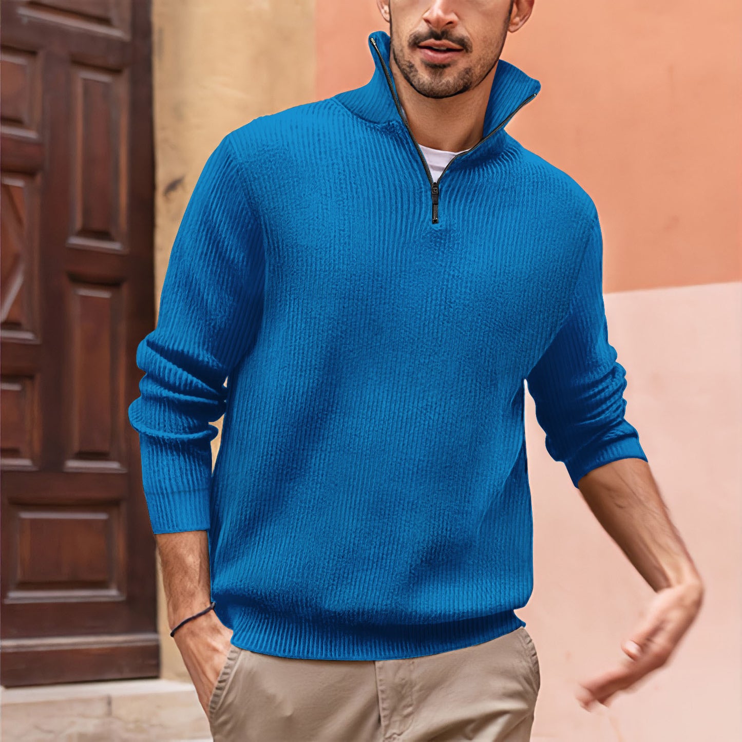 The Zip-Up High Neck Polo – Modern Comfort with a Twist