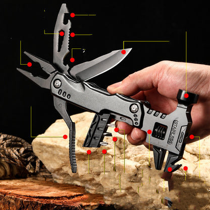 Outdoor Knife Pliers EDC Tool Black Adjustable Wrench