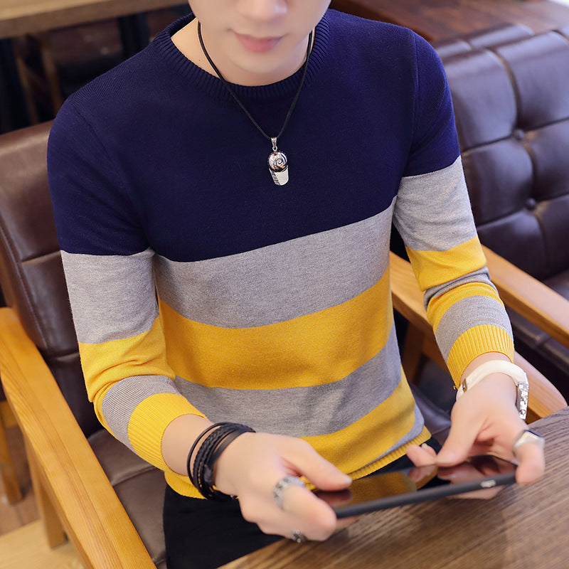 Everyday Knit Round Neck Sweater Travel Happy Men's Fall Wear