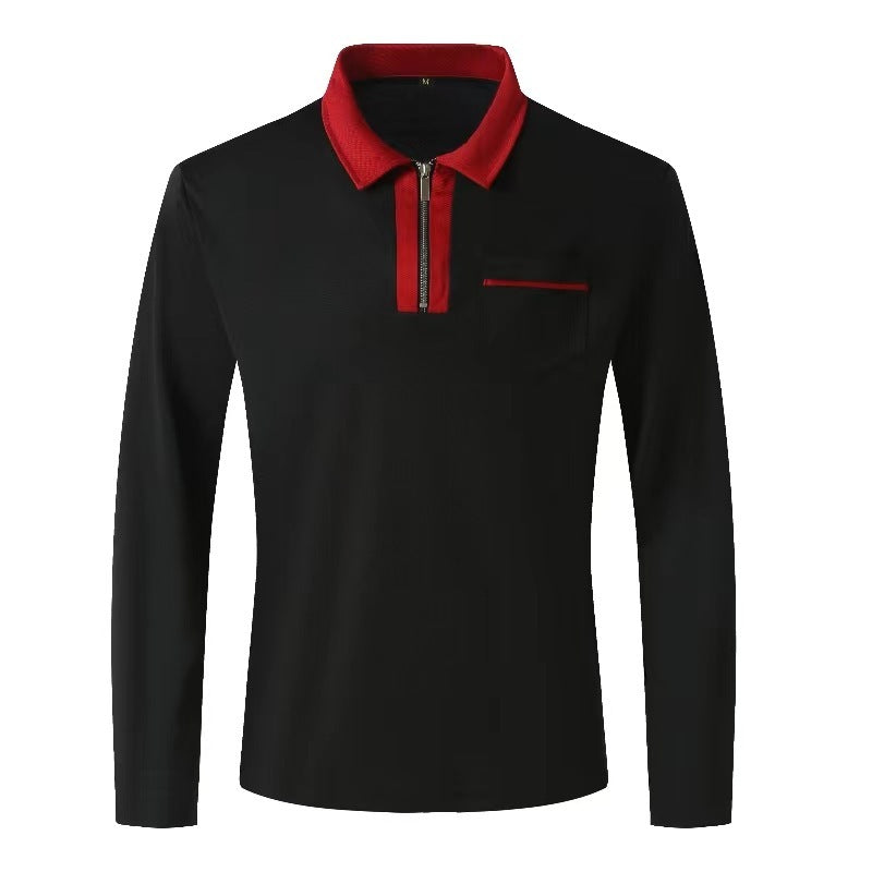 Men’s Long Sleeve Zipper Henley Polo Autumn 2025