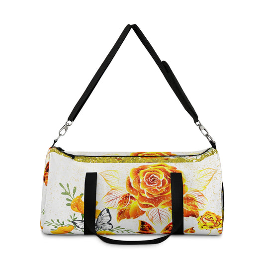 Custom-Print Duffel Bag – Orange Blooms