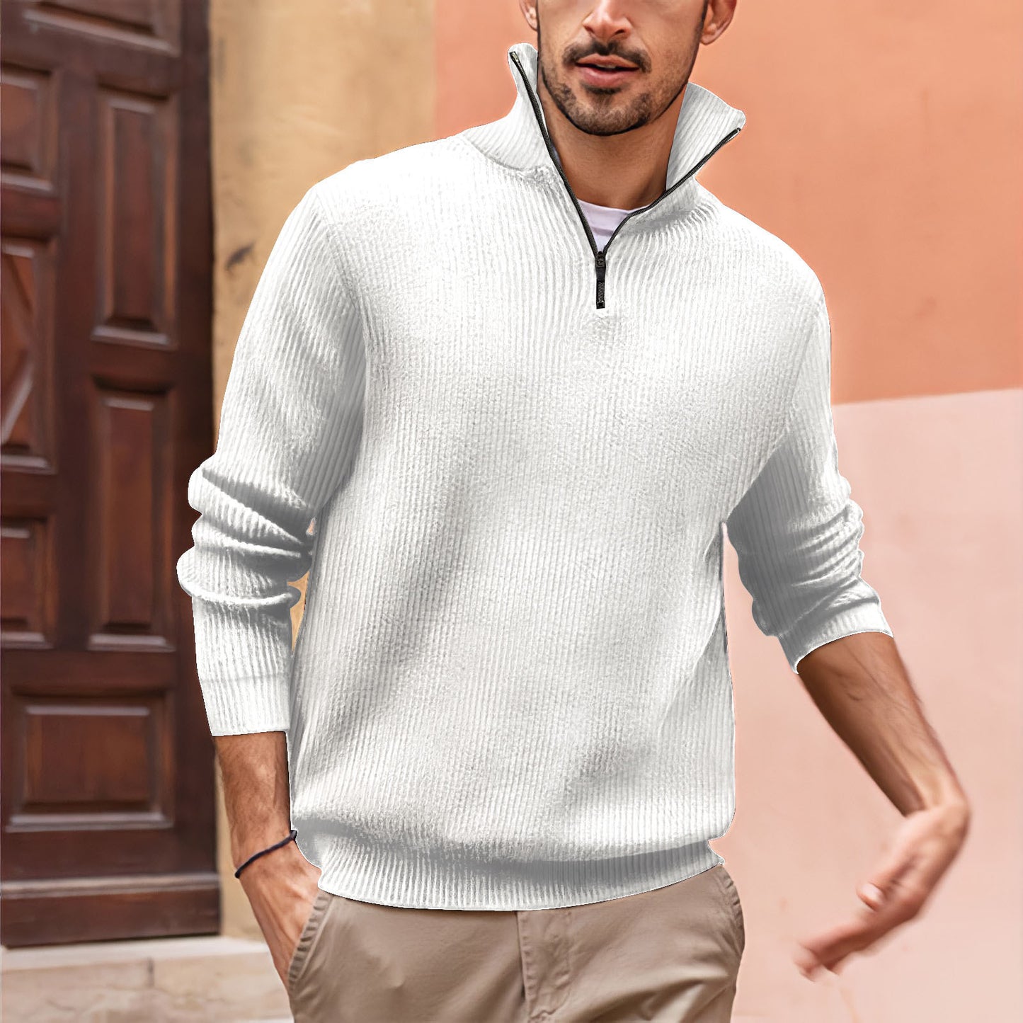 The Zip-Up High Neck Polo – Modern Comfort with a Twist