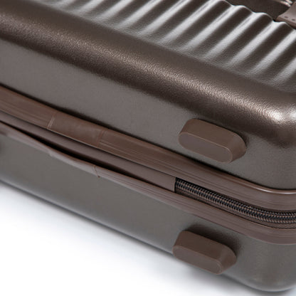 ABS Spinner Wheel Luggage Set with Cosmetic Case - Brown