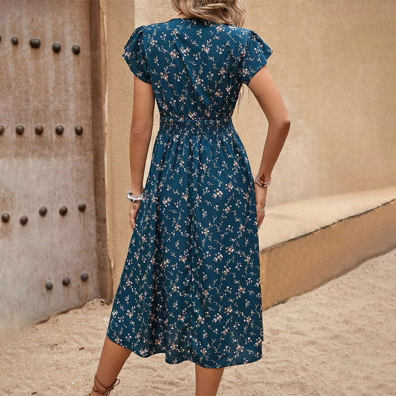 Vestido elegante con flores para mujer