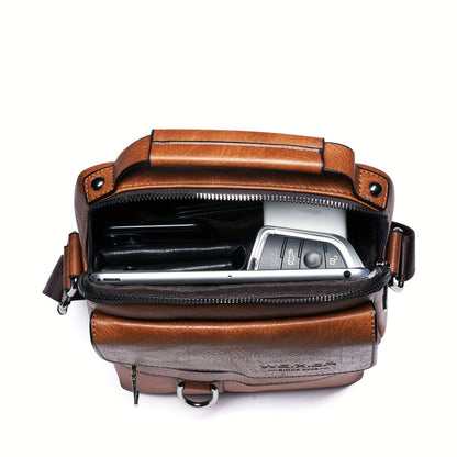 Men's Leather Crossbody Messenger Bag