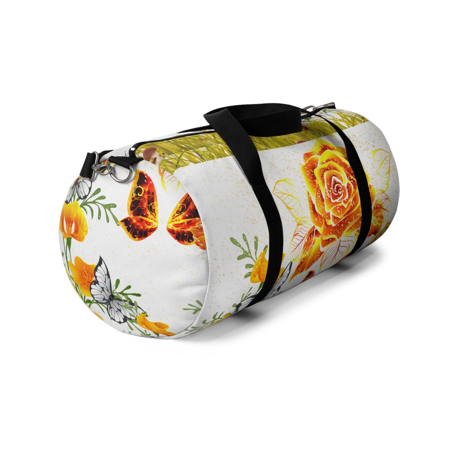 Custom-Print Duffel Bag – Orange Blooms