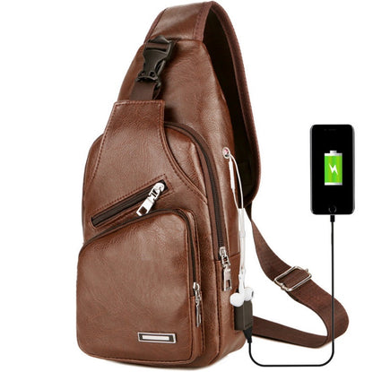 USB Portable Charging Chest Messenger Bag