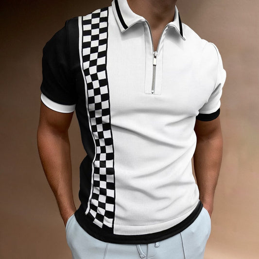 Men’s Check Texture Polo Shirt
