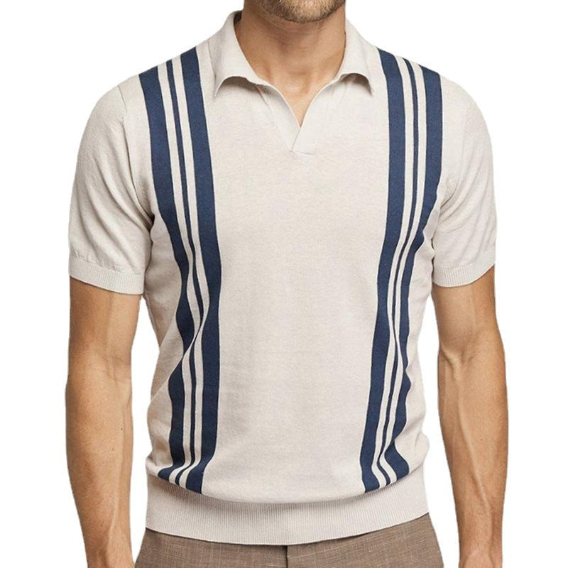 The Apricot Breeze Striped Polo – Casual Summer Style