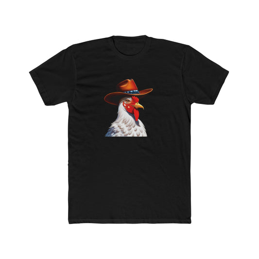 T-Shirt Cowboy Rooster Crew Tee Travel Happy