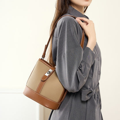 NewLuxe Carryall Cowhide Bucket Bag