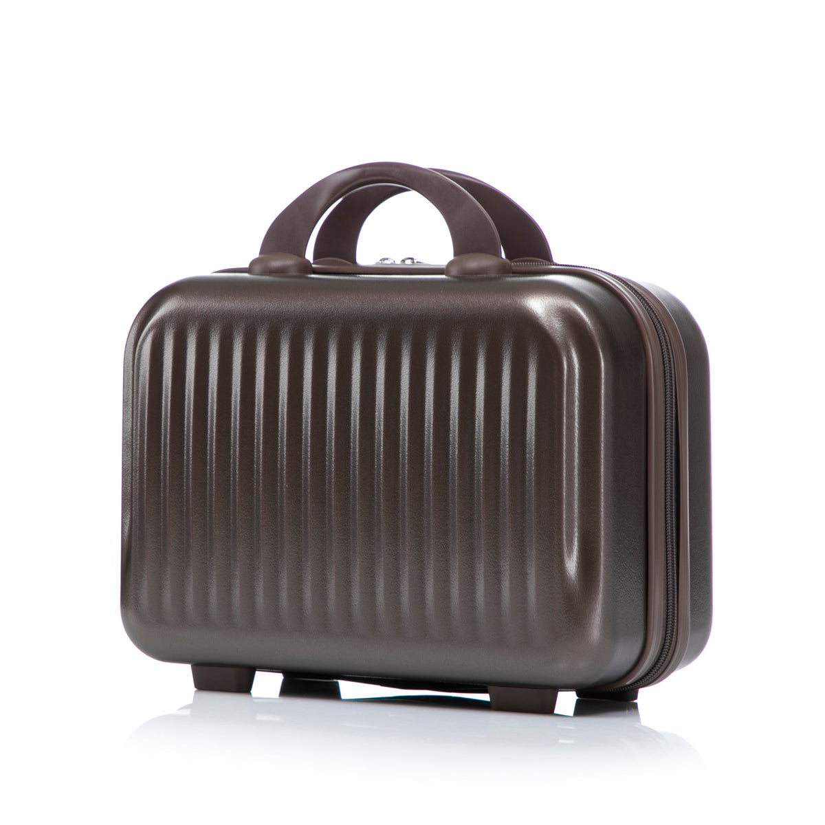 ABS Spinner Wheel Luggage Set with Cosmetic Case - Brown