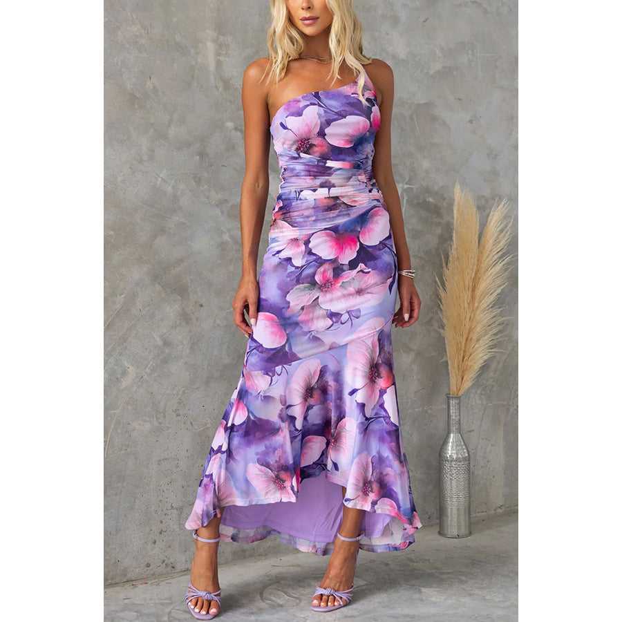 Botanical Breeze One-Shoulder Maxi Dress Travel Essentials Shop Travel Happy Travel Happy 