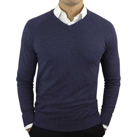 BritStyle Men’s Slim-Fit V-Neck Sweater – Classic Comfort, Modern Elegance Travel Happy Men's Fall Wear