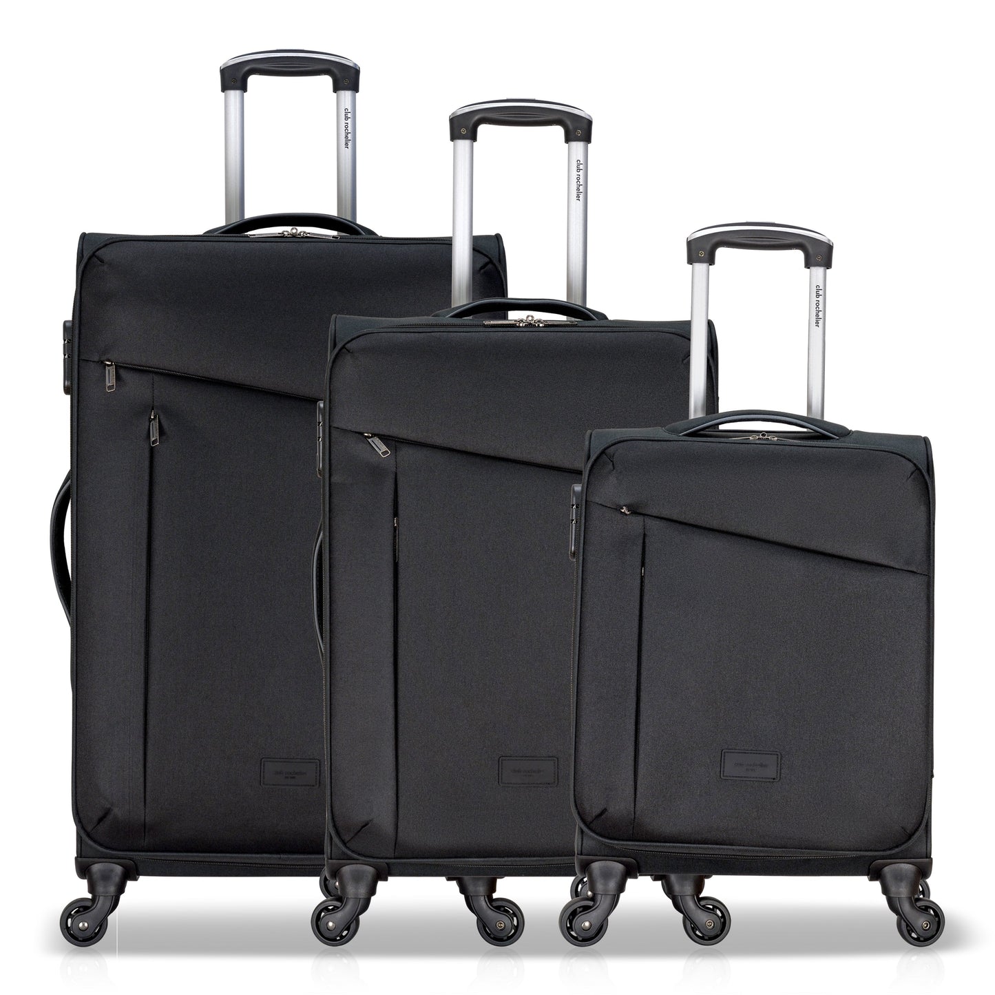 3-Piece Soft-Side Luggage Set with Contrast Handles – Spinner Wheels