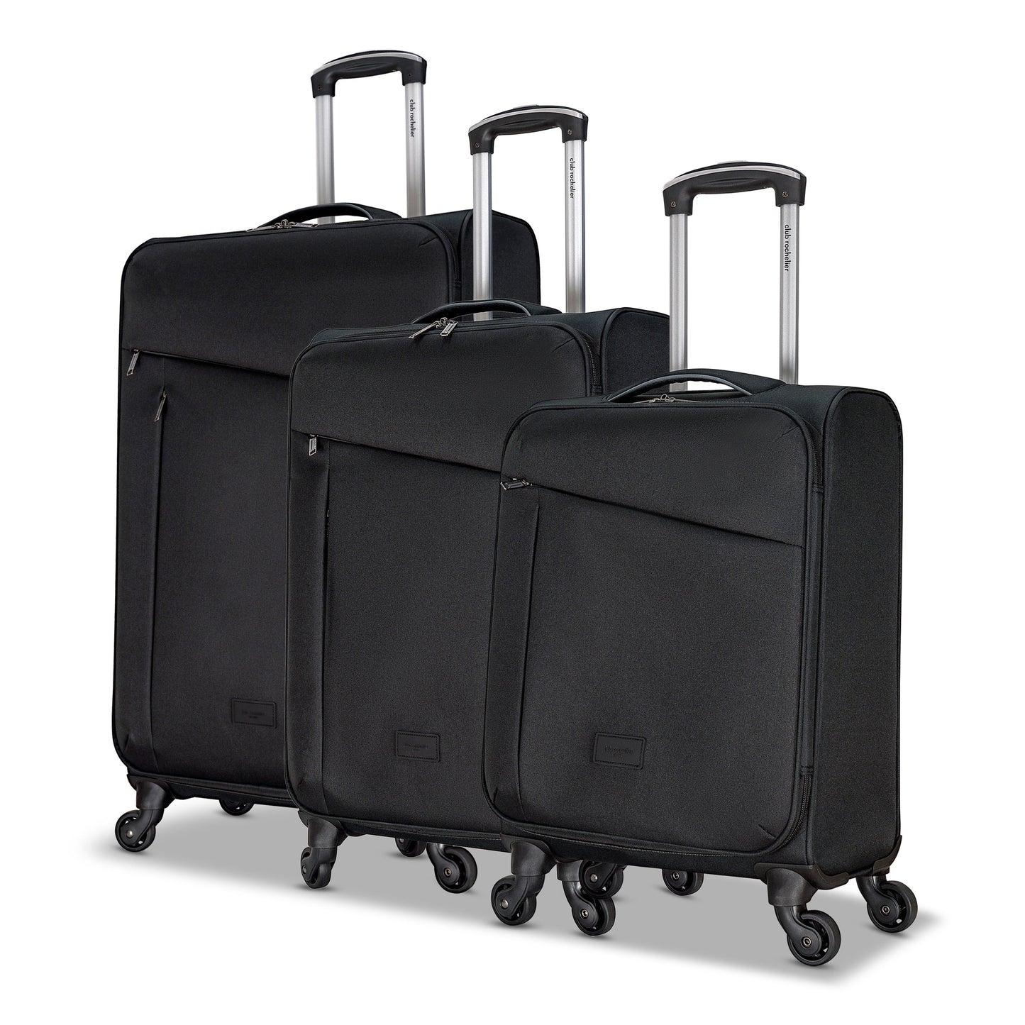 3-Piece Soft-Side Luggage Set with Contrast Handles – Spinner Wheels