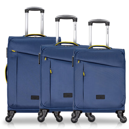 3-Piece Soft-Side Luggage Set with Contrast Handles – Spinner Wheels