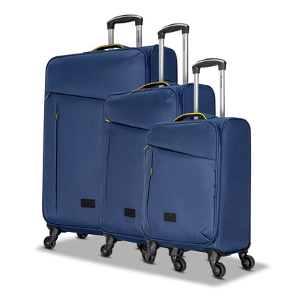 3-Piece Soft-Side Luggage Set with Contrast Handles – Spinner Wheels