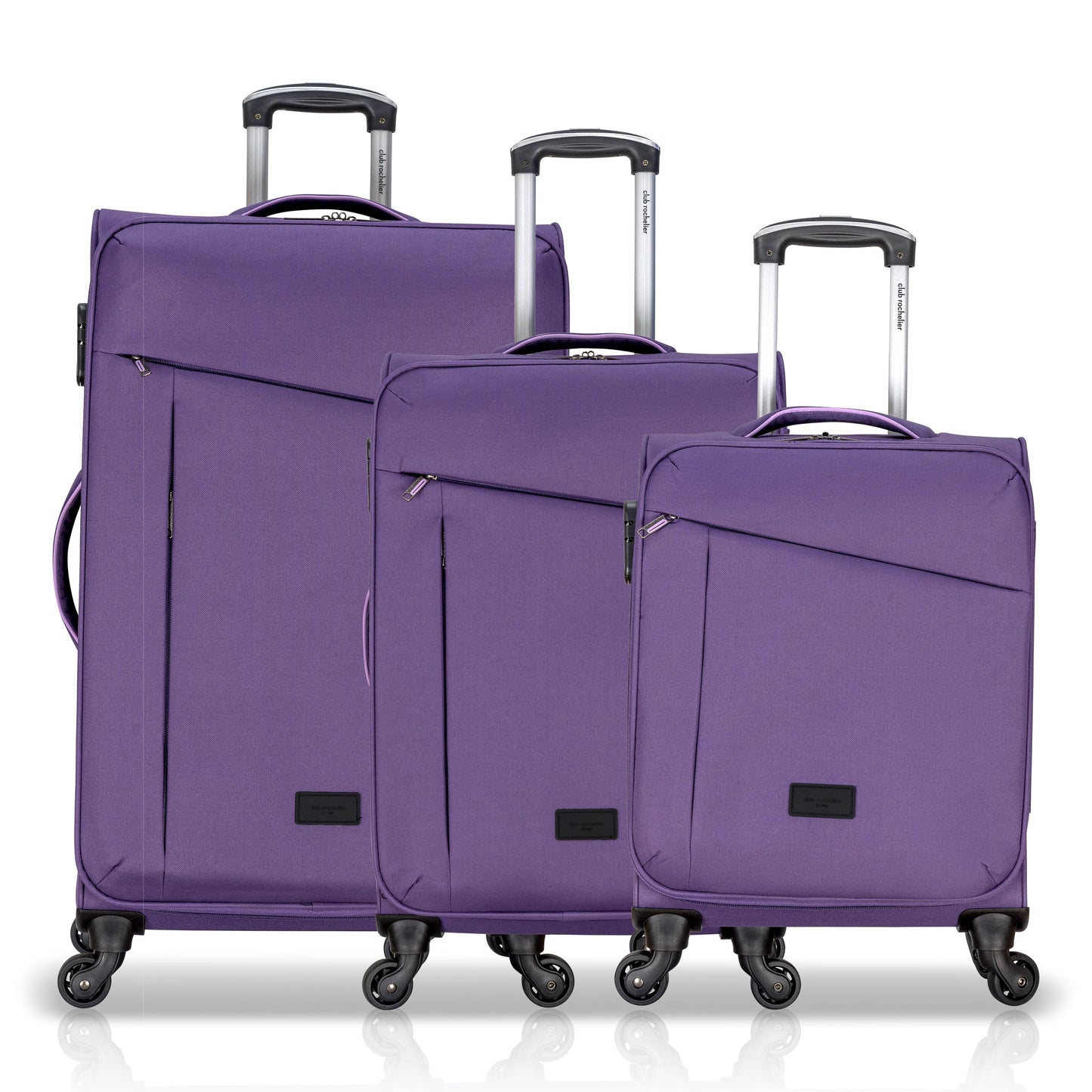 3-Piece Soft-Side Luggage Set with Contrast Handles – Spinner Wheels