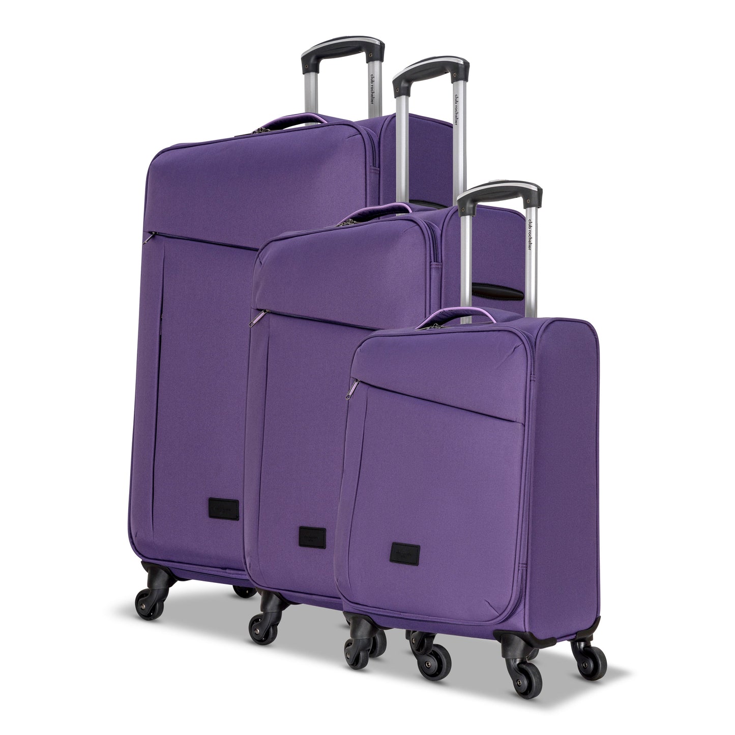 3-Piece Soft-Side Luggage Set with Contrast Handles – Spinner Wheels