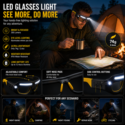 LITEGUEST Clip-On LED Cycling Glasses Light