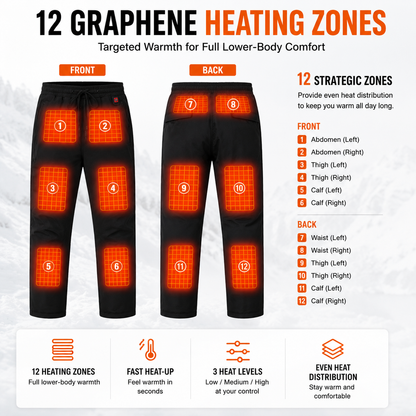 LITEGUEST 12-Zone Heated Pants | USB Heated Winter Pants