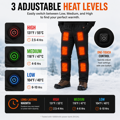 LITEGUEST 12-Zone Heated Pants | USB Heated Winter Pants