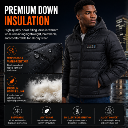 LITEGUEST 27-Zone Heated Down Jacket | 4 Independent Controls