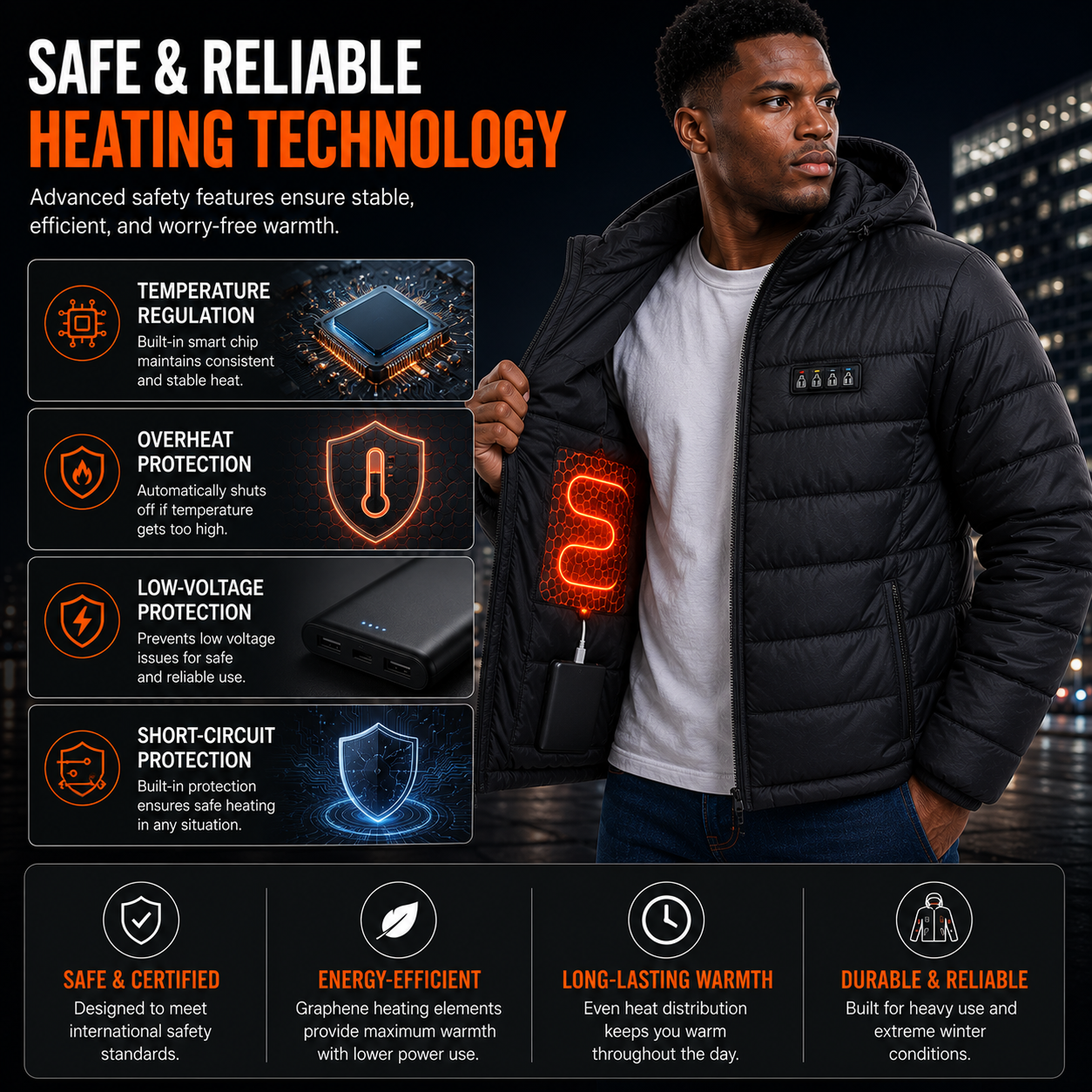 LITEGUEST 27-Zone Heated Down Jacket | 4 Independent Controls