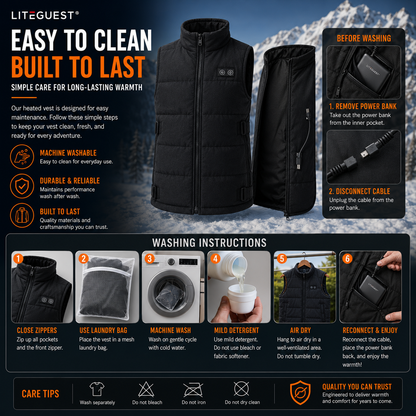 LITEGUEST Adjustable Heated Vest | 8-Zone Dual Control USB Warmth