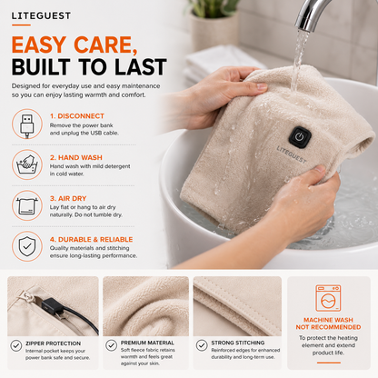 LITEGUEST USB Heated Neck Warmer for Hiking, Skiing & Winter Travel
