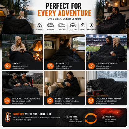 LITEGUEST Heated Camping Blanket | USB Outdoor Blanket