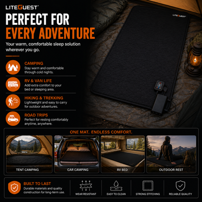 LITEGUEST USB Heated Sleeping Mat | Camping Sleeping Pad