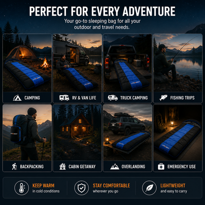 LITEGUEST USB Heated Single Sleeping Bag | Camping Sleeping Bag