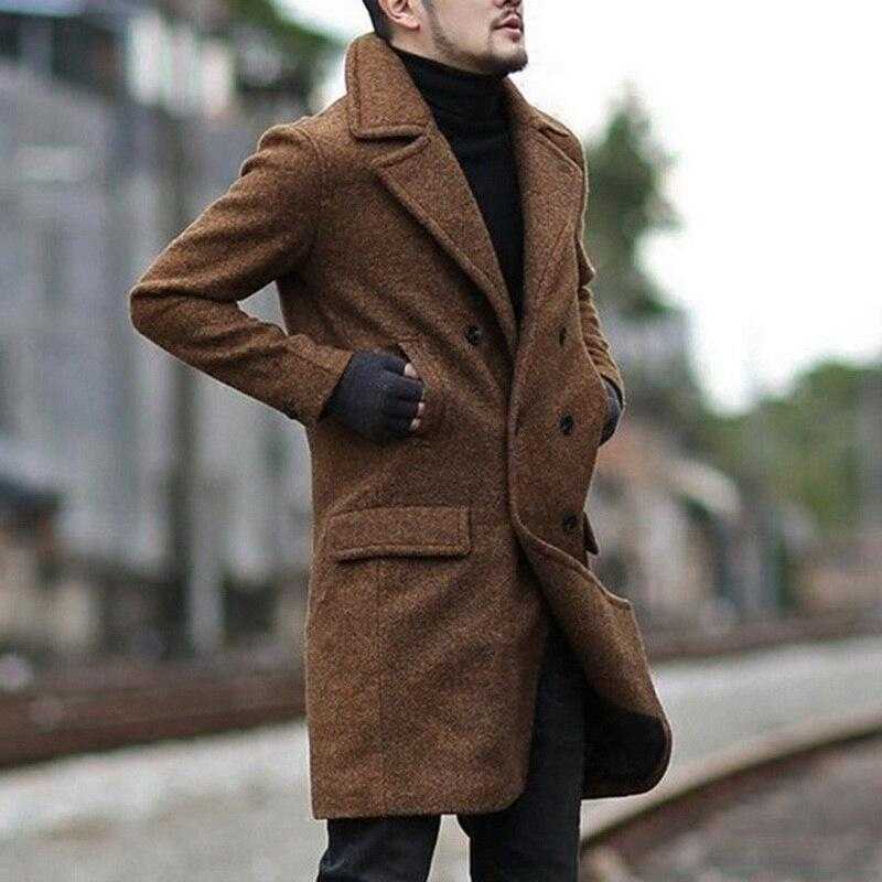 Classic woolen coat trench coat Travel Happy