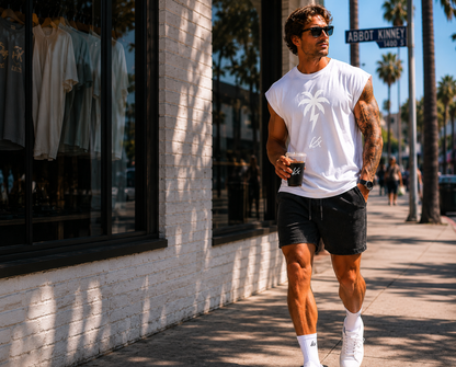 KX Thunder Palm Muscle Tee (Snow White)