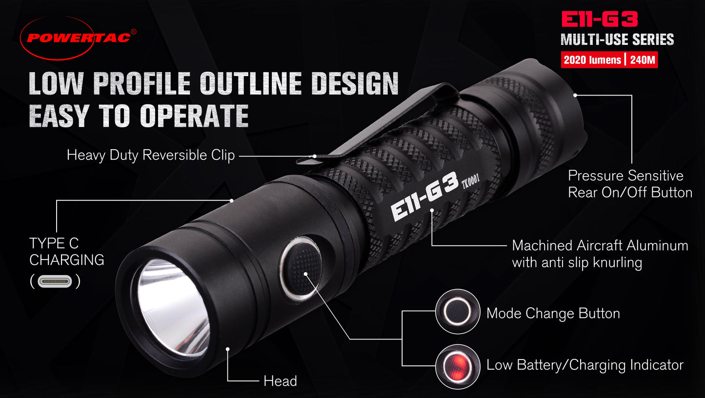 E11-Gen3 2020 Lumen Rechargeable EDC Flashlight-Best Selling EDC